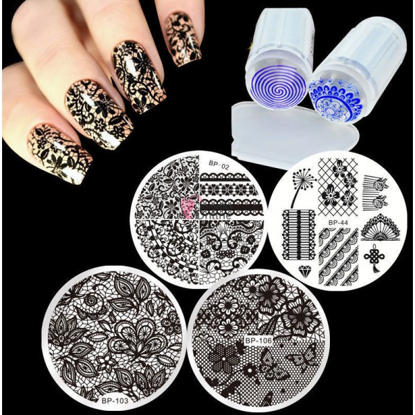 Kit cu matrite de unghii KSM02 cu Stampila S010